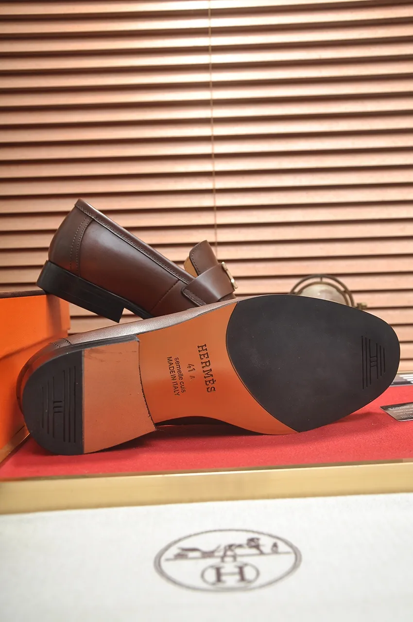 Men's shoes💰520💶[HERMES] (cowhide lining)🍀Italian top luxury🍀He does not pursue novel styles and gorgeous colors, but attracts the favor of successful men with his flawless, elegant and classic style. Formal leather shoes This very comfortable, simple and stable style allows you to easily match any style! The pattern is absolutely 1:1 refined from the original case, and we strive for excellence in materials, imported cowhide + cowhide lining💪💪💪extraordinary texture👍! .Code number: 38-45 (45 customized)
